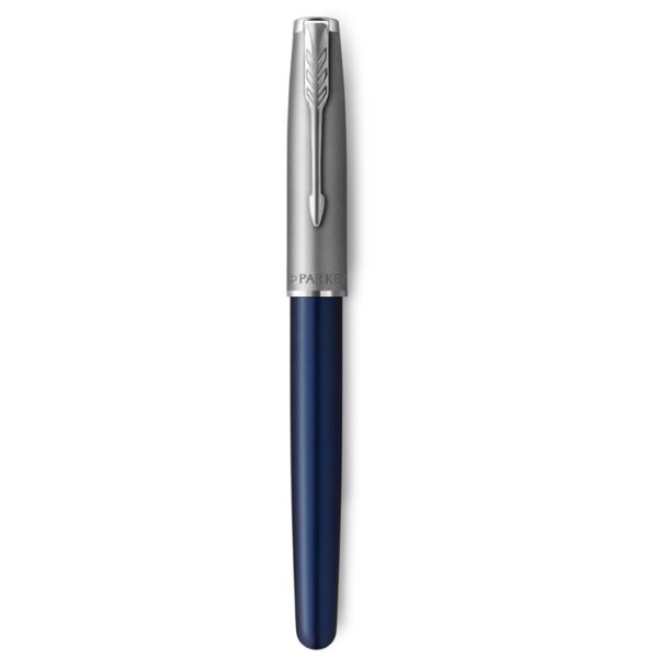 Ручка перьевая Parker "Sonnet Sand Blasted Metal&Blue Lacquer" черная, 0,8мм, подарочная упаковка