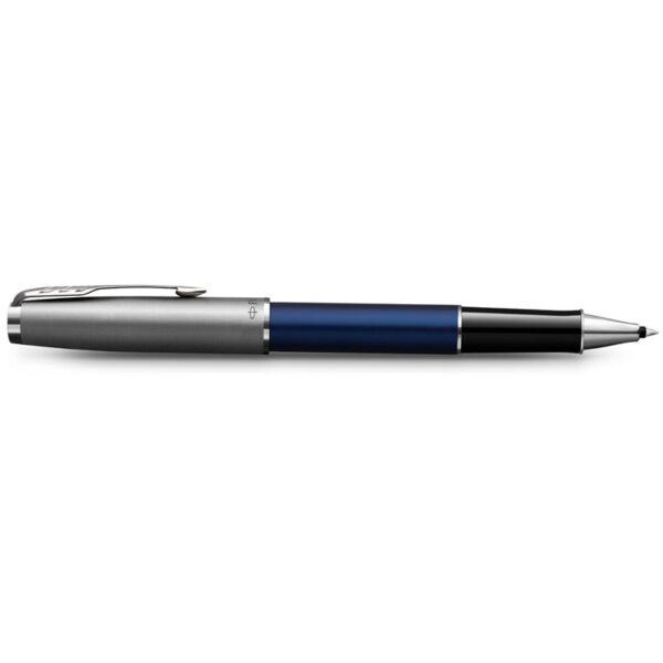 Ручка-роллер Parker "Sonnet Sand Blasted Metal&Blue Lacquer" черная, 0,8мм, подарочная упаковка
