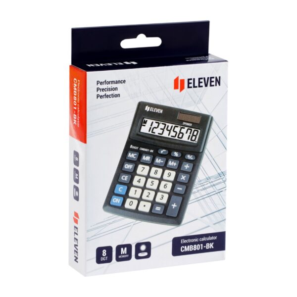 Калькулятор настольный Eleven Business Line CMB801-BK, 8 разрядов, двойное питание, 102*137*31мм, черный