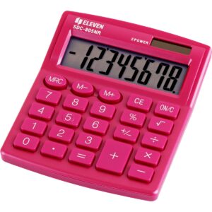 Калькулятор настольный Eleven SDC-805NR-PK, 8 разр., двойное питание, 127*105*21мм, розовый