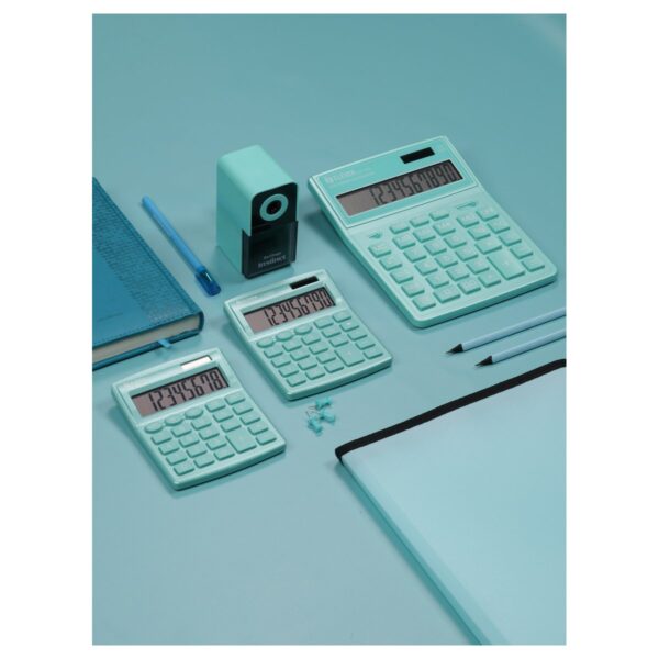 Калькулятор настольный Eleven SDC-810NR-GN, 10 разрядов, двойное питание, 127*105*21мм, бирюзовый