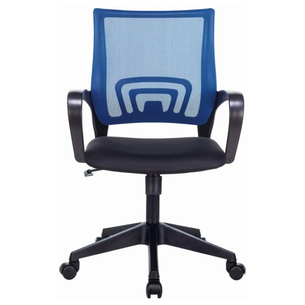 Кресло оператора Helmi HL-M95 (695) "Airy", спинка сетка синяя/сиденье ткань TW черная, механизм качания