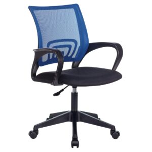 Кресло оператора Helmi HL-M95 R (695) "Airy", спинка сетка синяя/сиденье ткань TW черная, пиастра