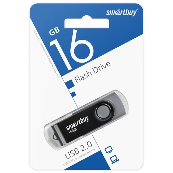 Память Smart Buy "Twist"  16GB, USB 2.0 Flash Drive, черный