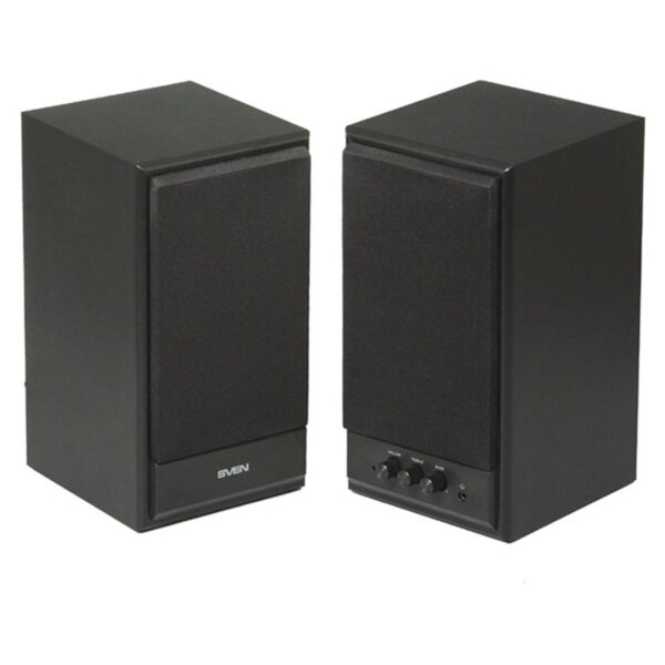Колонки Sven SPS-702, 2*20W, деревянный корпус, черный