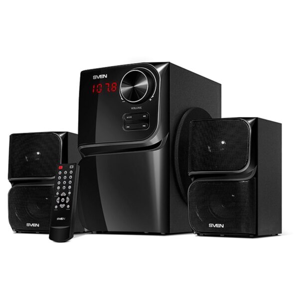 Колонки Sven MS-305, 2*10W+Subwoofer 20W, Bluetooth, FM, LED-дисплей, пульт, USB, SD, черный