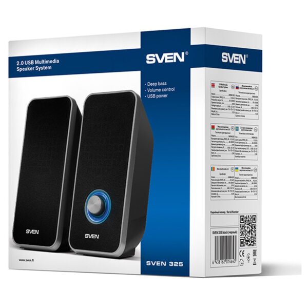 Колонки Sven 325, 2*3W, питание через USB, черный