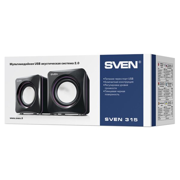 Колонки Sven 315, 2*2,5W, питание через USB, черный