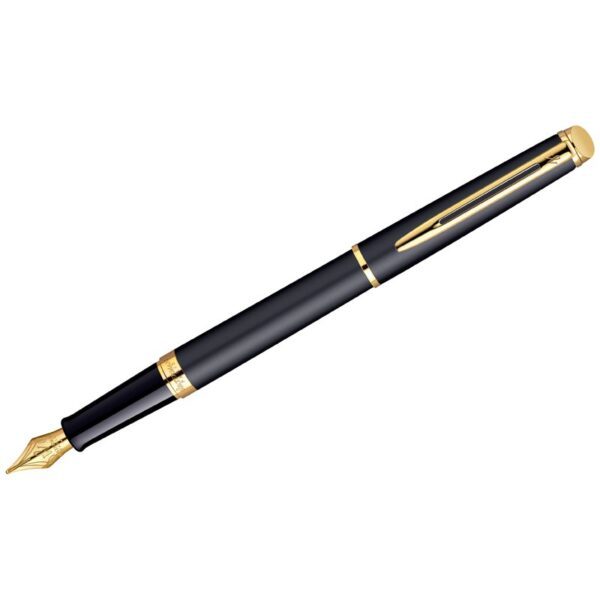 Ручка перьевая Waterman "Hemisphere Matt Black GT" синяя, 0,8мм, подарочная упаковка