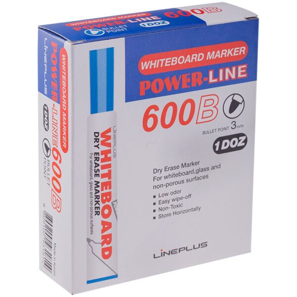 Маркер для белых досок Line Plus "600B" синий, пулевидный, 3мм