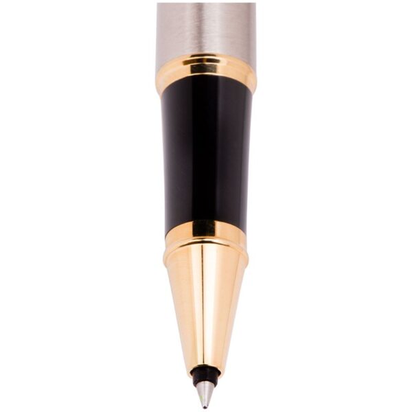 Ручка-роллер Parker "IM Brushed Metal GT" черная, 0,8мм, подарочная упаковка