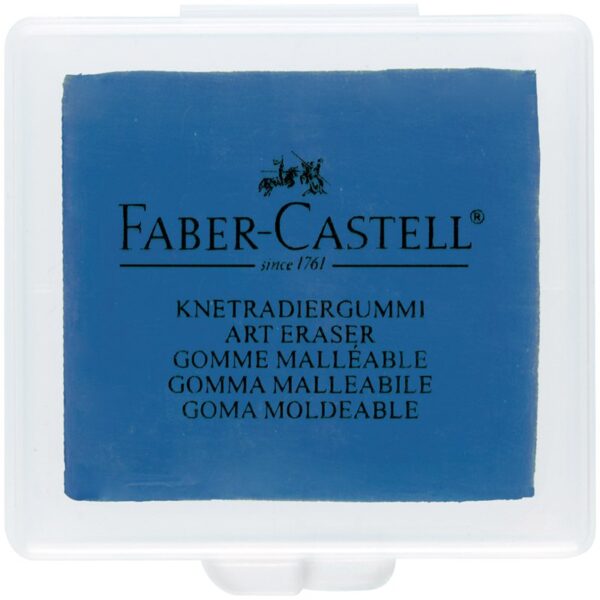 Ластик-клячка Faber-Castell, формопласт, 40*35*10мм, бирюзов./розов./синий, пластик. контейнер