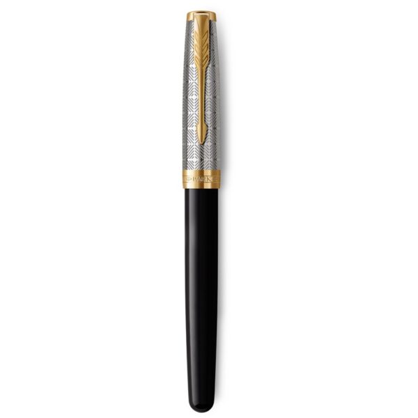 Ручка перьевая Parker "Sonnet Premium Metal&Black GT" черная, 0,8мм, подарочная упаковка