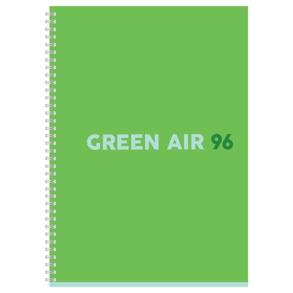 Тетрадь 96л., А4, клетка, на гребне BG "Green air", матовая ламинация