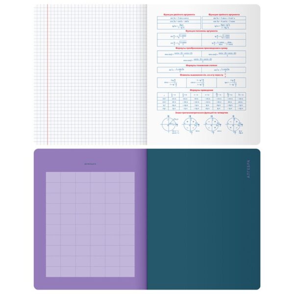 Тетрадь предметная 48л. BG "Monocolor. Element" - Алгебра, ламинация soft-touch, выборочный лак, 70г/м2