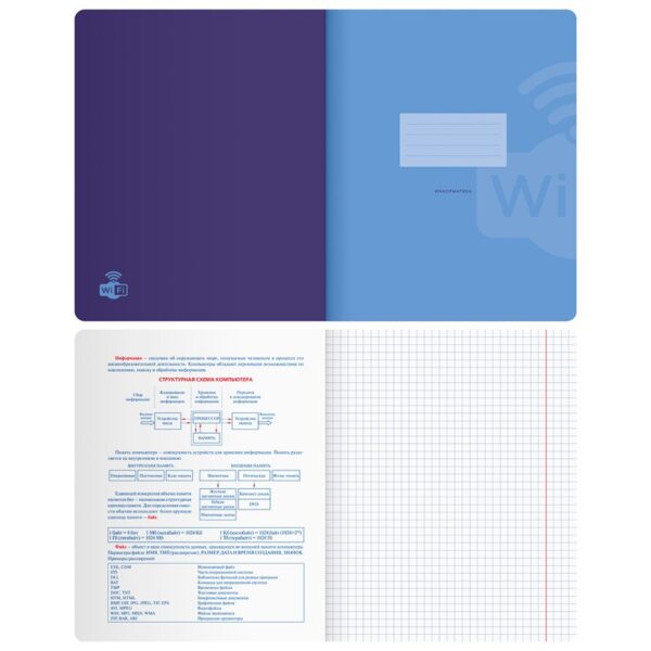 Тетрадь предметная 48л. BG "Monocolor. Element" - Информатика, ламинация soft-touch, выборочный лак, 70г/м2