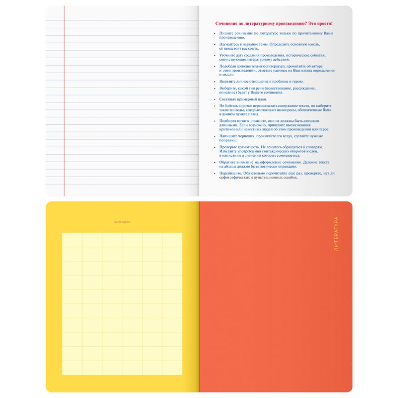 Тетрадь предметная 48л. BG «Monocolor. Element» — Литература, ламинация ...