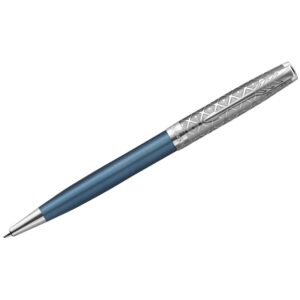 Ручка шариковая Parker "Sonnet Metal & Blue Lacquer СT" черная, 1,0мм, поворот., подарочная упаковка