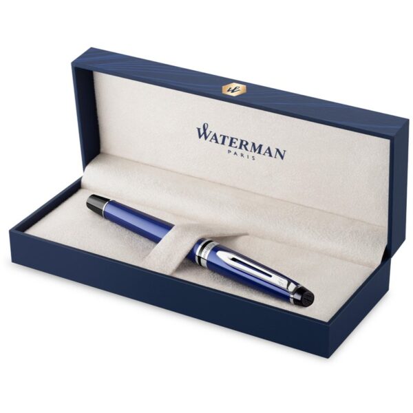 Ручка-роллер Waterman "Expert Blue Palladium" черная, 0,8мм, подарочная упаковка