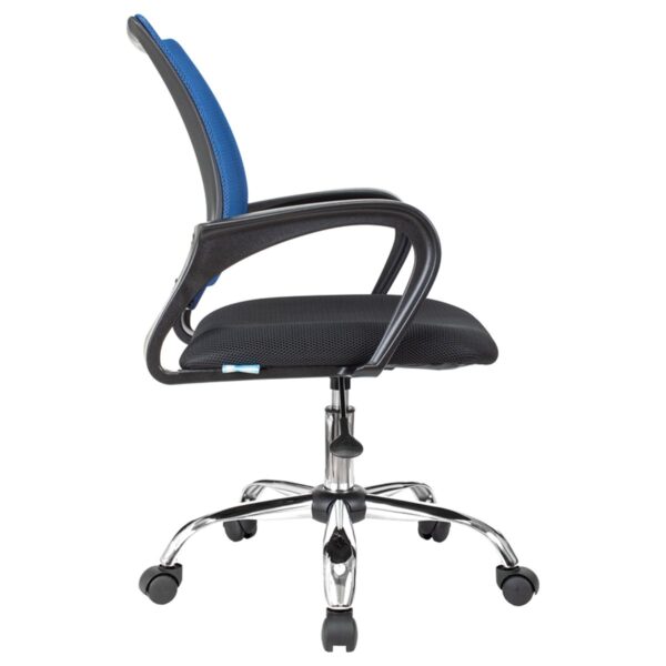 Кресло оператора Helmi HL-M95 R (695) "Airy", СН, спинка сетка синяя/сиденье ткань TW черная, пиастра