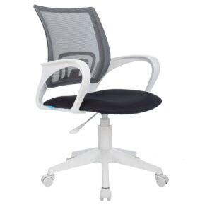 Кресло оператора Helmi HL-M95 R (W695) "Airy", спинка сетка серая/сиденье ткань TW серая, пиастра, пластик белый