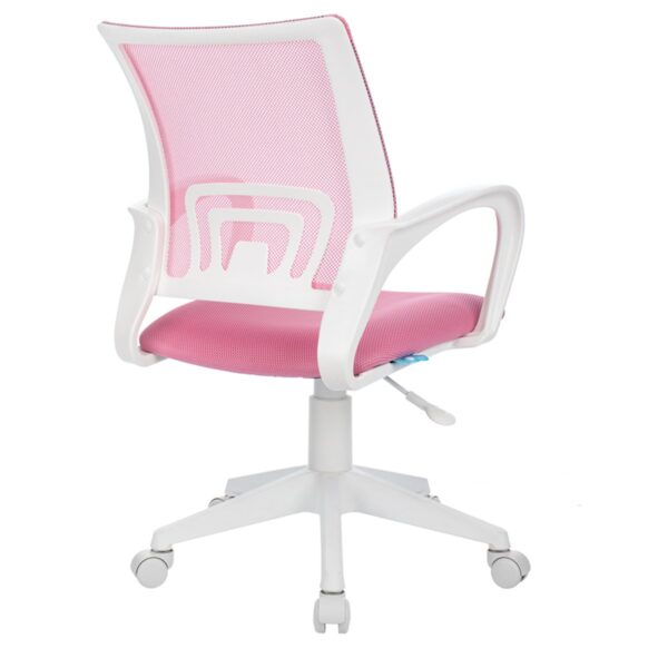 Кресло оператора Helmi HL-M95 R (W695) "Airy", спинка сетка розовая/сиденье ткань TW розовая, пиастра, пластик белый