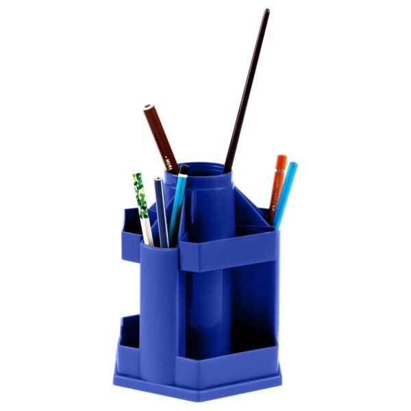 Настольная подставка СТАММ "Maxi Desk", пластиковая, вращающаяся, синяя
