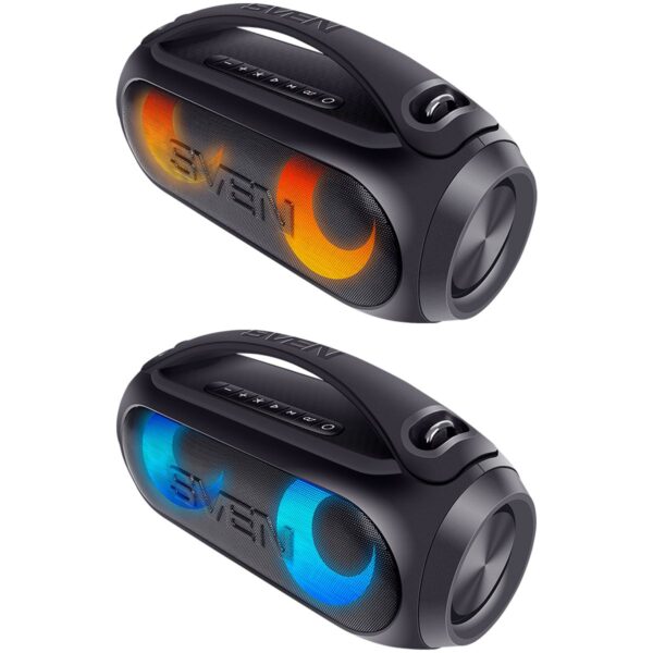 Колонка портативная Sven PS-380, 40W, Bluetooth, FM, USB, защита от воды, подсветка, черный