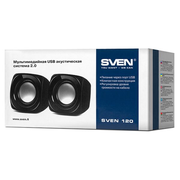 Колонки Sven 120, 2*2,5W, питание через USB, черный