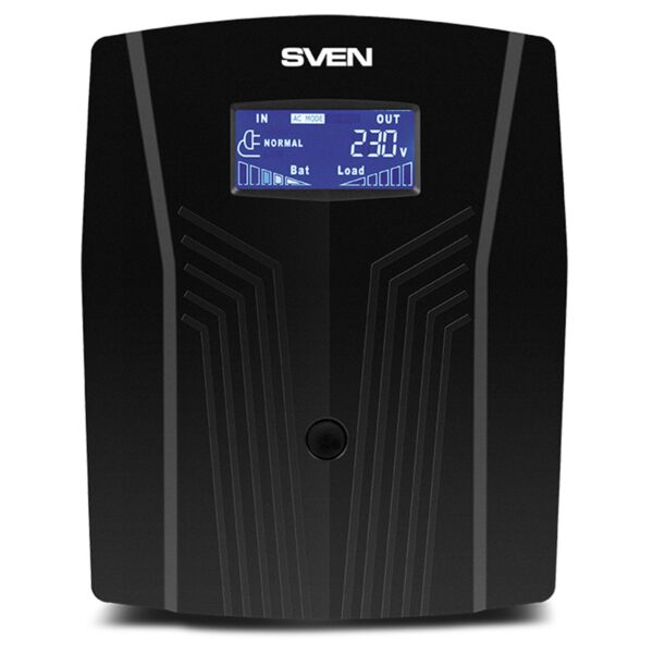 Источник бесперебойного питания Sven PRO 1500, 3 розетки, 1500ВA, 900Вт, LCD дисплей, черный