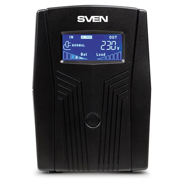 Источник бесперебойного питания Sven PRO 650, 2 розетки, 650ВA, 390Вт, LCD дисплей, черный