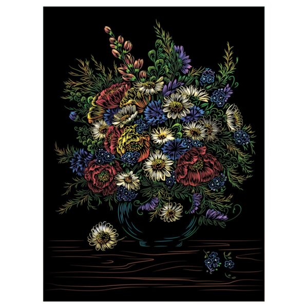Гравюра Скретчинг Lori "Цветы. Полевые цветы", 18*24см