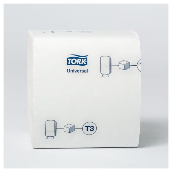 Бумага туалетная листовая Tork "Universal" (T3), 1-слойная, 250лист./пачка, белая