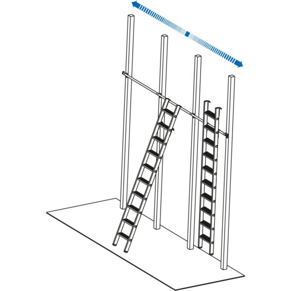 Приставная лестница STABILO 6 ступ, пара крюков