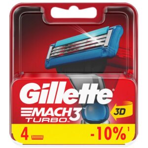 Кассеты для бритья сменные Gillette "Mach3 Turbo", 4шт. (ПОД ЗАКАЗ)