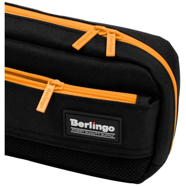 Пенал мягкий 1 отделение, 1 карман, 215*95*44 Berlingo "Black and orange", полиэстер, внутренний органайзер