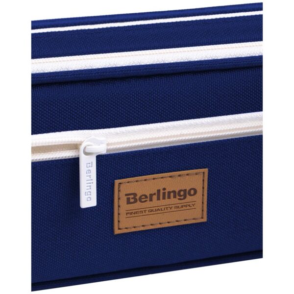Пенал мягкий 2 отделения, 1 карман, 220*80*50 Berlingo "Classic blue", полиэстер, внутренний органайзер