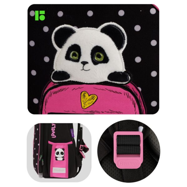 Ранец Berlingo Expert Box "Cute panda" 38*29*16см, 2 отделения, анатомическая спинка, пенал и мешок для обуви в комплекте