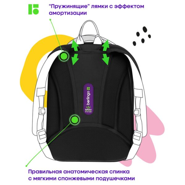 Ранец Berlingo Expert Mini "Warrior Robot" 36*27*14см, 2 отделения, 2 кармана, анатомическая спинка, мешок для обуви