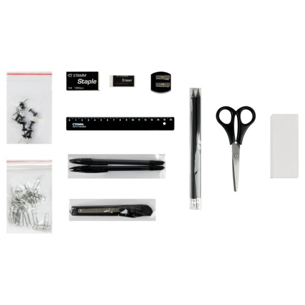 Набор канцелярских принадлежностей СТАММ "MiniDesk", 13 предметов, вращающийся, черный
