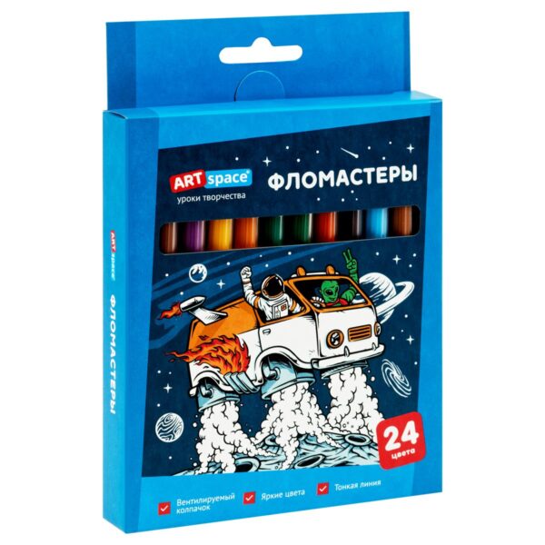 Фломастеры ArtSpace "Космос", 24цв., картон, смываемые, европодвес