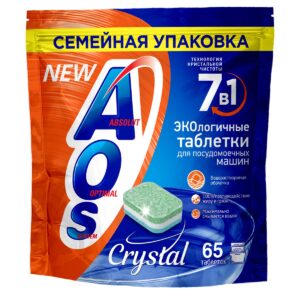 Таблетки для посудомоечной машины AOS "Crystal", 65шт
