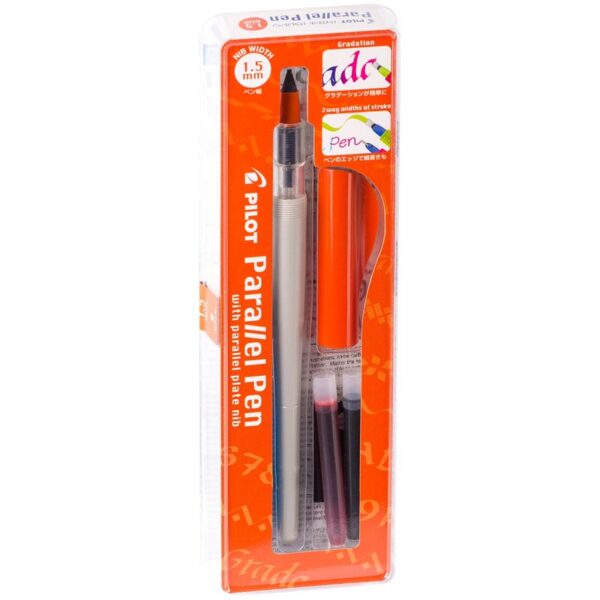 Ручка перьевая для каллиграфии Pilot "Parallel Pen", 1,5мм, 2 картриджа, пластик. упаковка