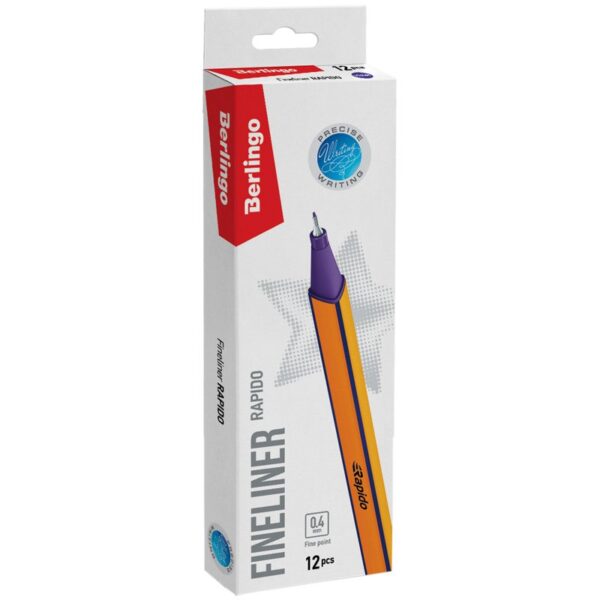 Ручка капиллярная Berlingo "Rapido" фиолетовая, 0,4мм, трехгранная