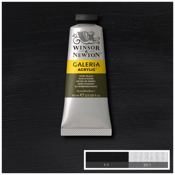 Краска акриловая художественная Winsor&Newton "Galeria", 60мл, туба, черная слоновая кость