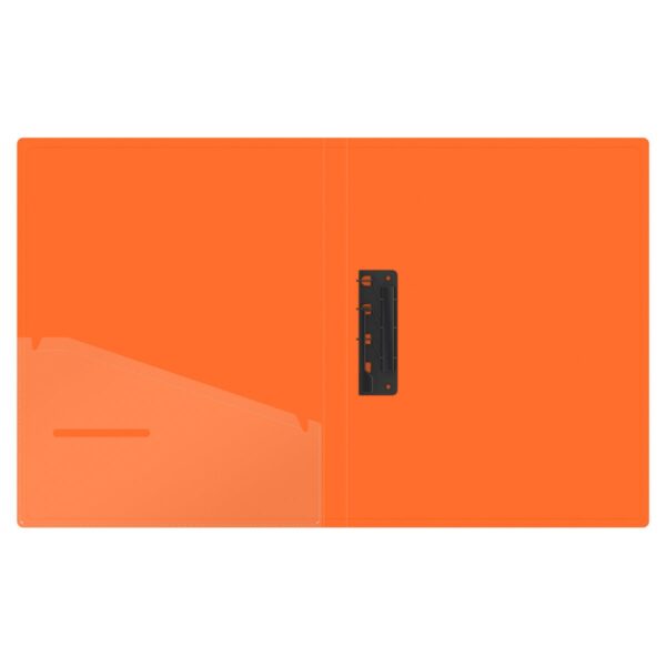 Папка c зажимом Berlingo "Neon", 17мм, 1000мкм, оранжевый неон, D-кольца, с внутр. карманом