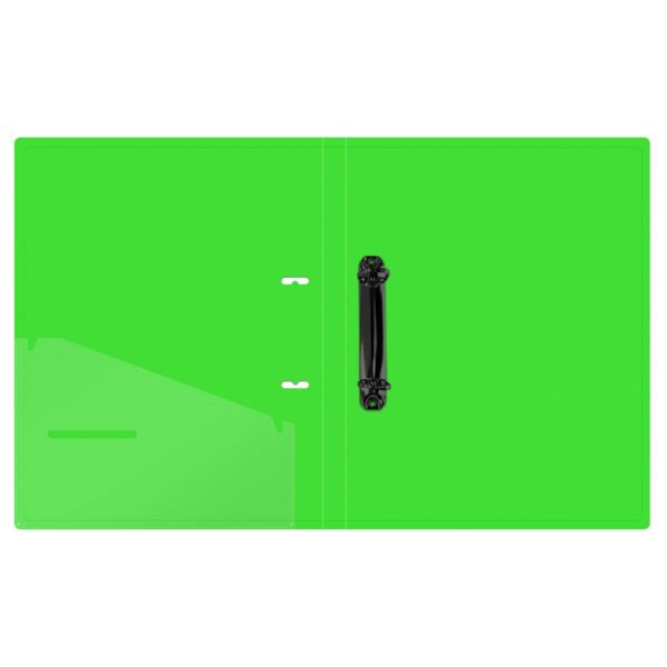 Папка на 2 кольцах Berlingo "Neon", 24мм, 1000мкм, зеленый неон, D-кольца, с внутр. карманом