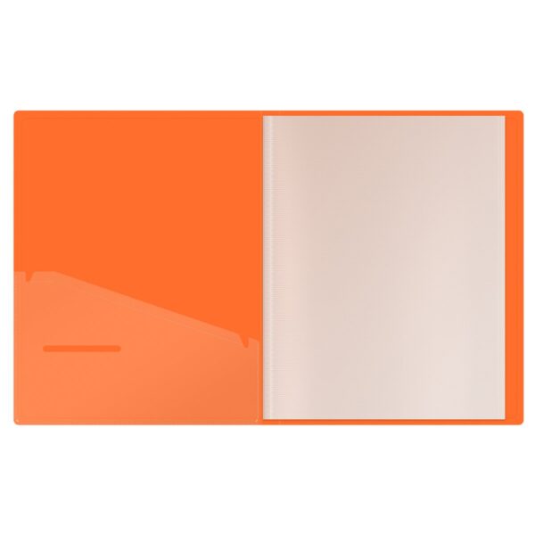 Папка с 20 вкладышами Berlingo "Neon", 17мм, 1000мкм, оранжевый неон, с внутр. карманом