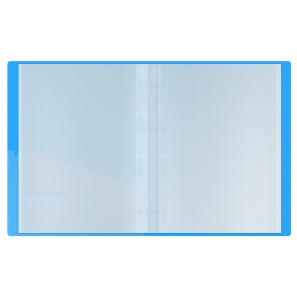 Папка с 40 вкладышами Berlingo "Neon", 24мм, 1000мкм, голубой неон, с внутр. карманом