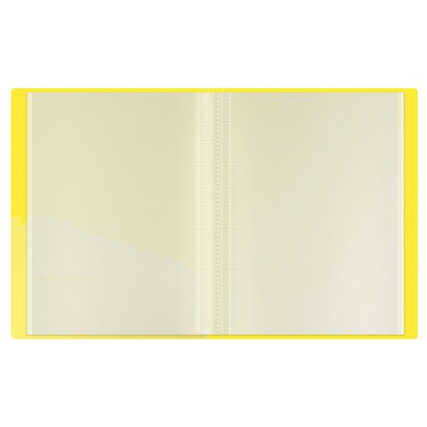 Папка с 40 вкладышами Berlingo "Neon", 24мм, 1000мкм, желтый неон, с внутр. карманом